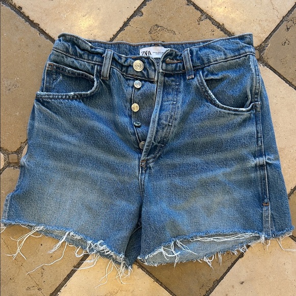 Zara Pants - Zara Distressed Blue Jean Shorts